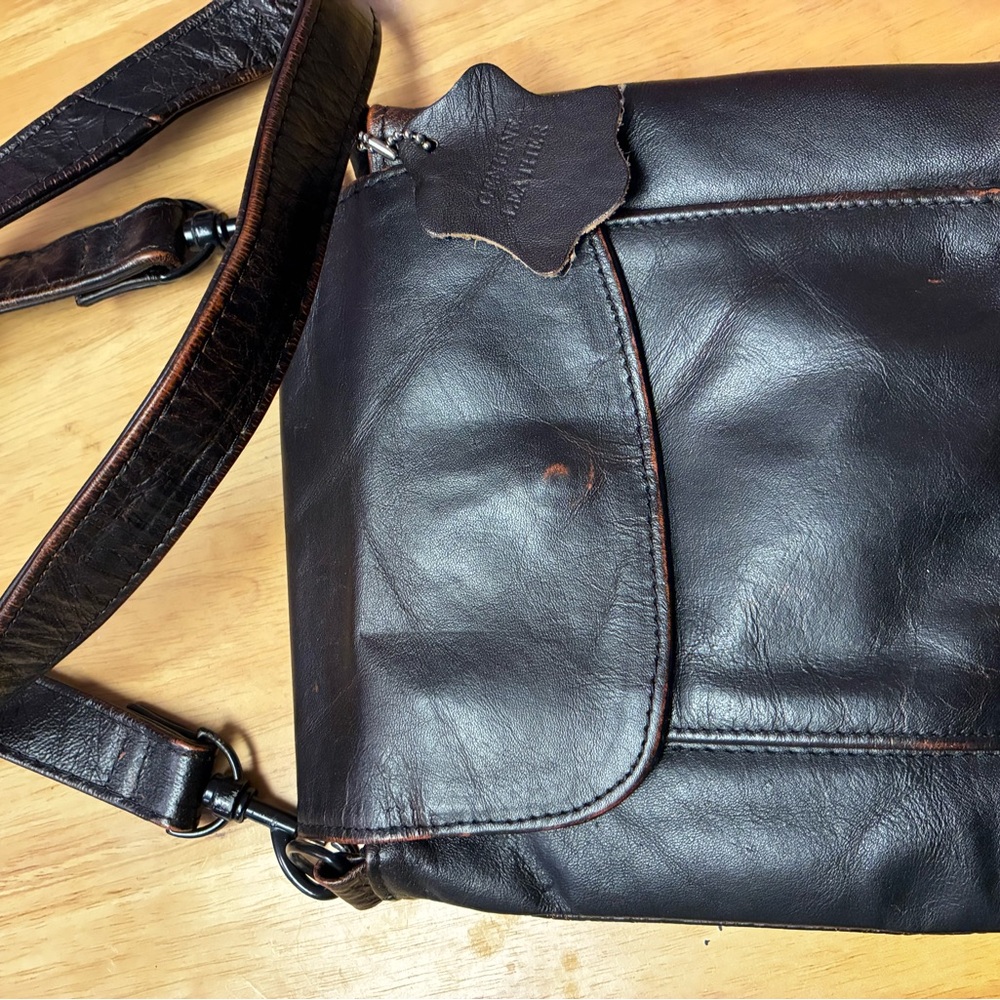 Black Leather Crossbody Bag